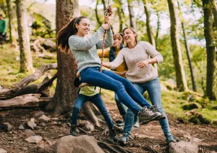 buitenactiviteit in het bos